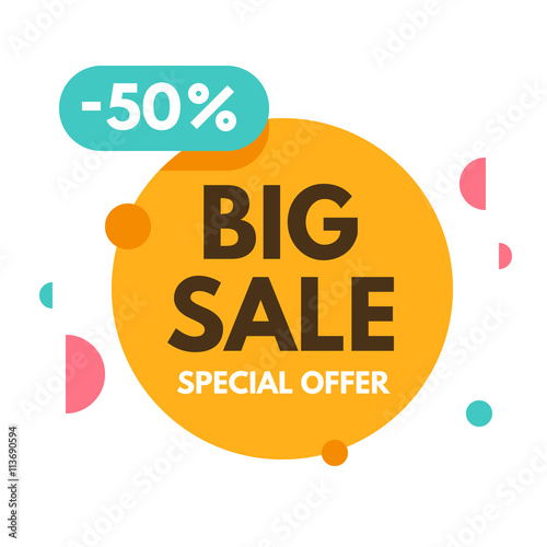 Big sale banner. Special offer. 50% off. Sale background. Sale poster. Sale vector illustration.