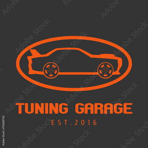 Tuning garage  car service vector logo