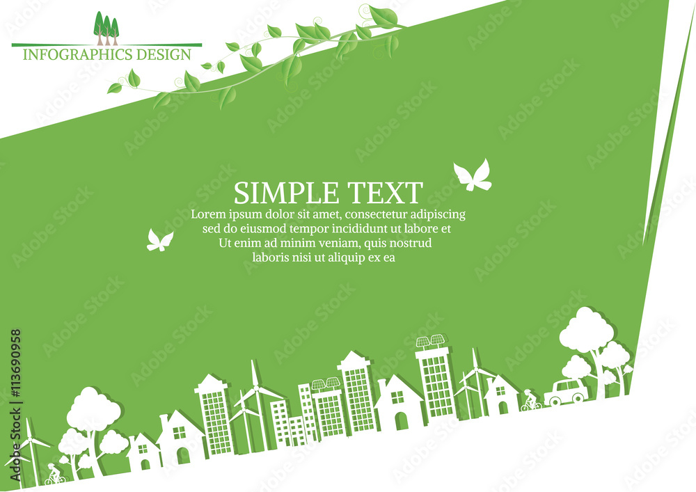 Ecology connection concept background .Vector infographic illust
