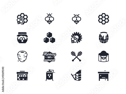 Beekeeping icons. Lyra series