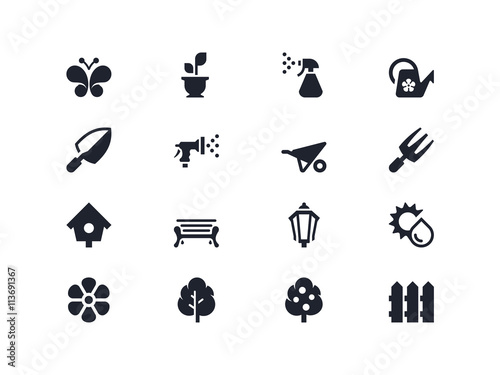 Gardening icons. Lyra series