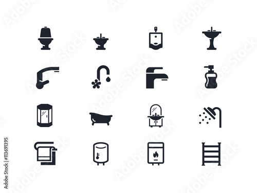 Plumbing icons. Lyra series