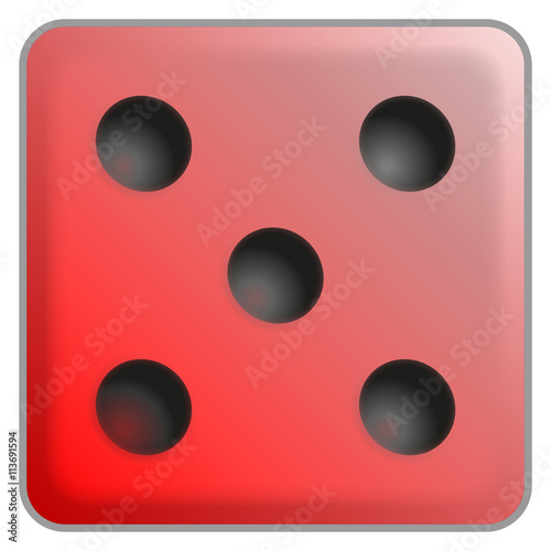 Dé rouge 5