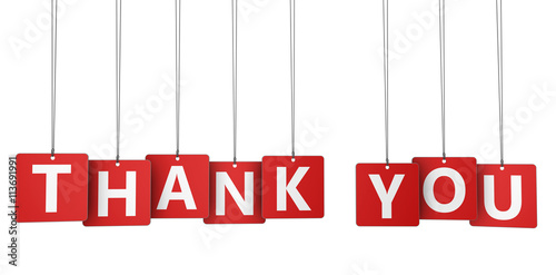 Thank You Sign Red Paper Tags