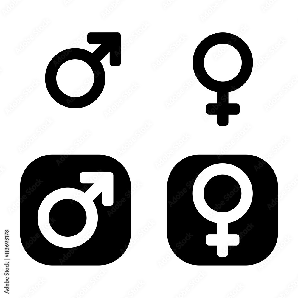 Vector male & female icon set. Toilet sign. The icon with a color sign on a white/color background. Can be used as a design element. Vector male & female icon set. Toilet sign. The icon with a color sign on a white/color background. Can be used as a design element.