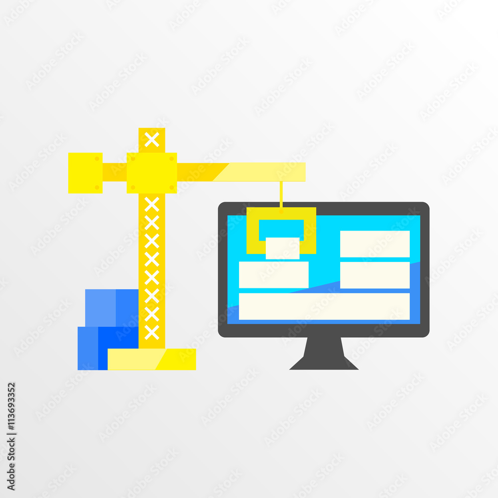 Obraz premium Building/Designing a website or application. Flat style vector d