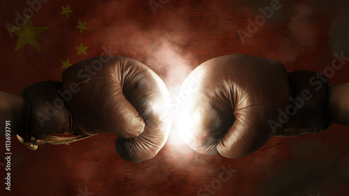 Boxing Gloves with the Flag of China © Ezio Gutzemberg
