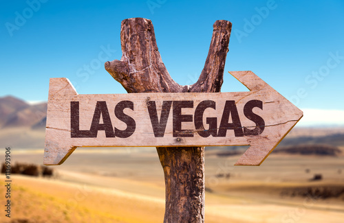 Photography Las Vegas wooden sign with a desert background