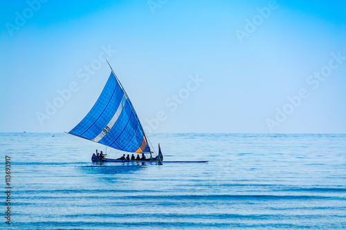 Sailing in a canoe