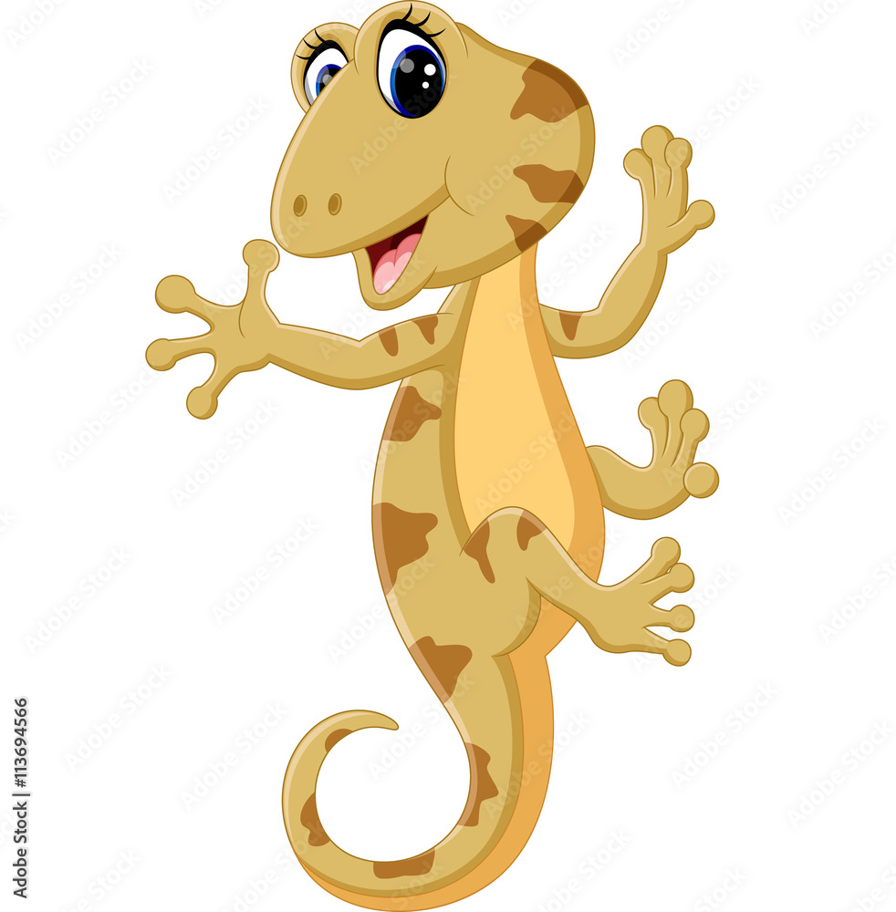 Fototapeta premium illustration of Cartoon cute lizard