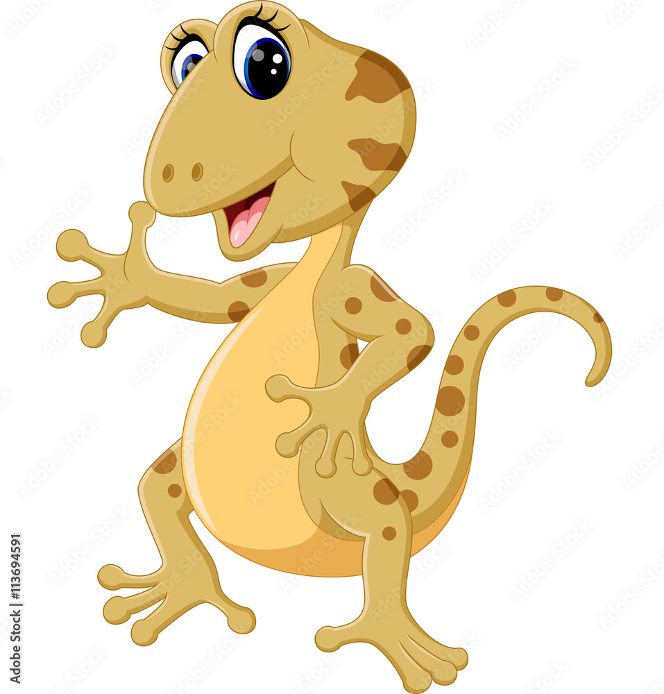 Naklejka premium illustration of Cartoon cute lizard