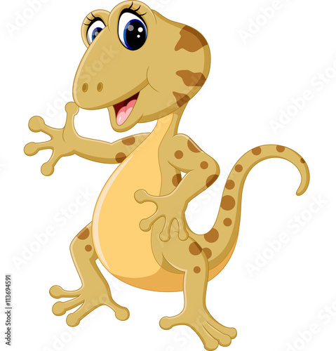 illustration of Cartoon cute lizard