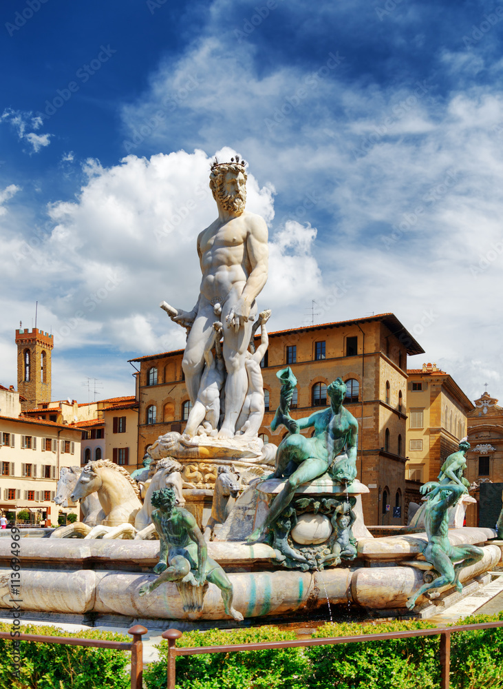The Fountain of Neptune on the Piazza della Signoria, Florence