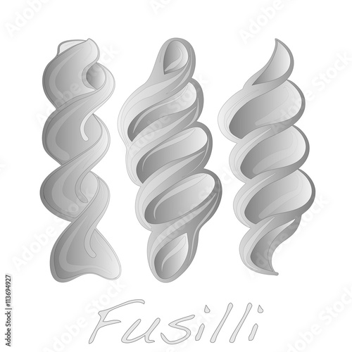 fusilli pasta vector illustration