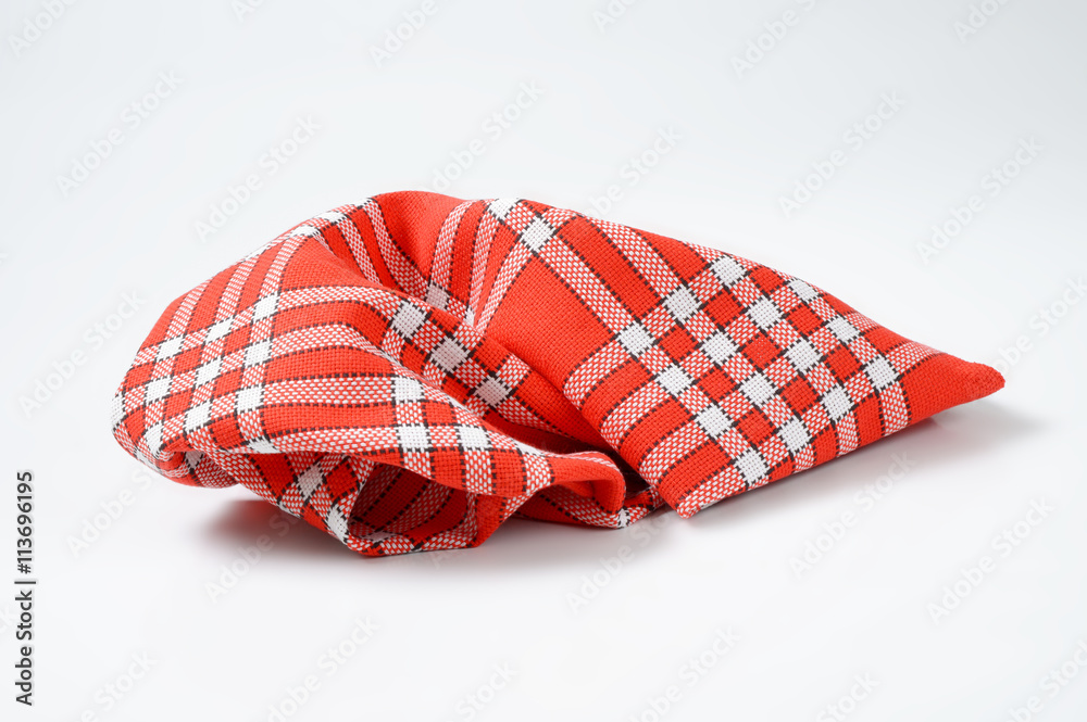 checked red and white napkin checked red and white napkin