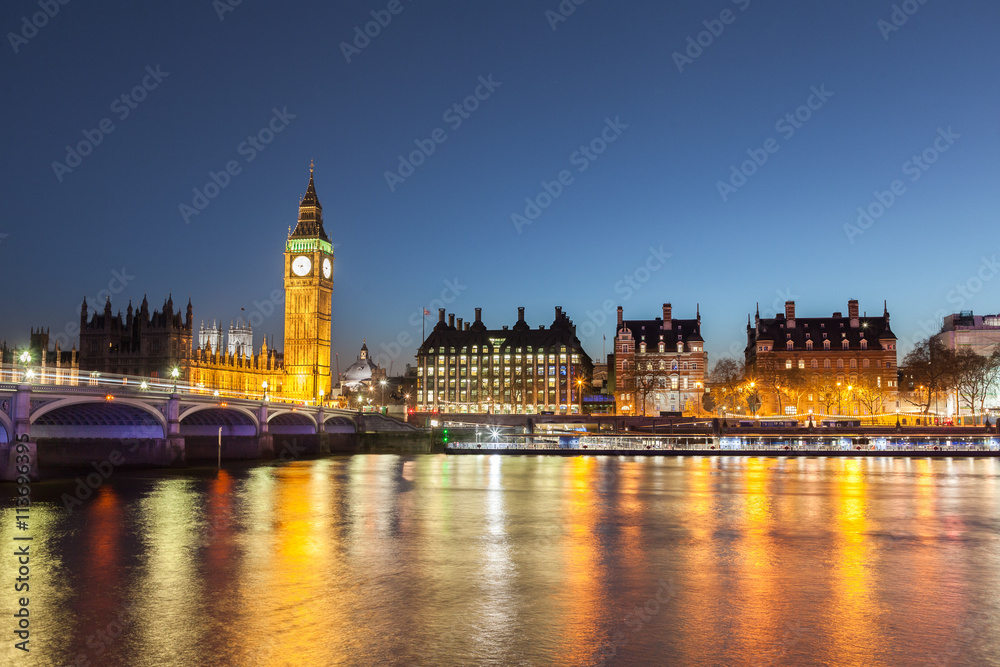 Westminster Bridge landmark at night