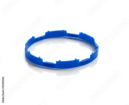 Plastic lid top, ring circle isolate on white.