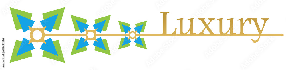 Luxury Green Blue Golden Floral Elements Luxury Green Blue Golden Floral Elements