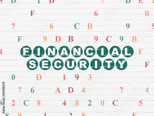 Protection concept  Financial Security on wall background