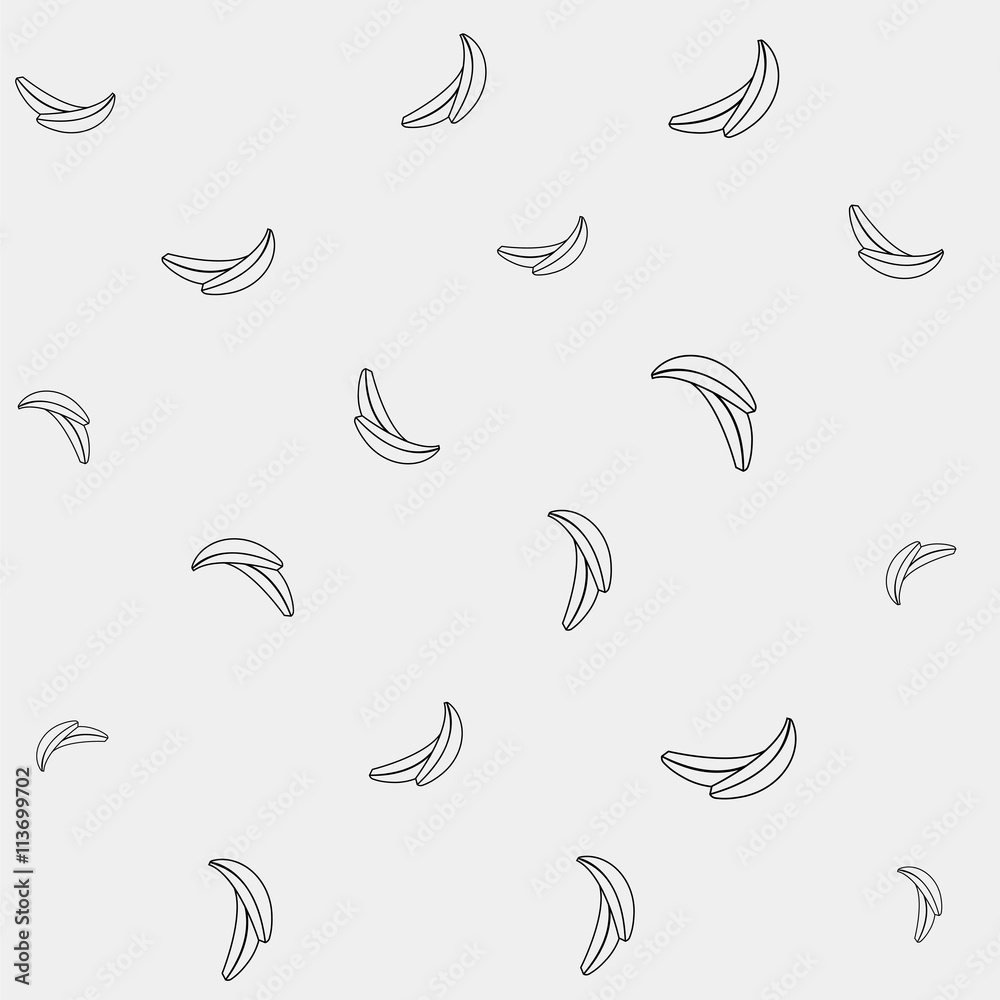 Geometric simple monochrome minimalistic vector pattern, bananas Geometric simple monochrome minimalistic vector pattern, bananas