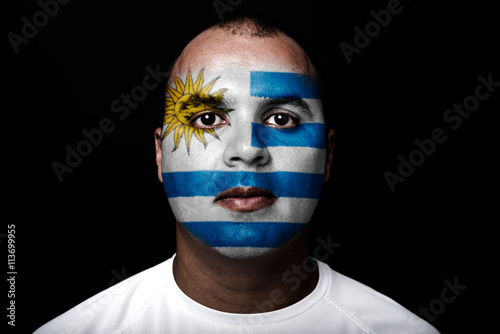 Man with Uruguay flag