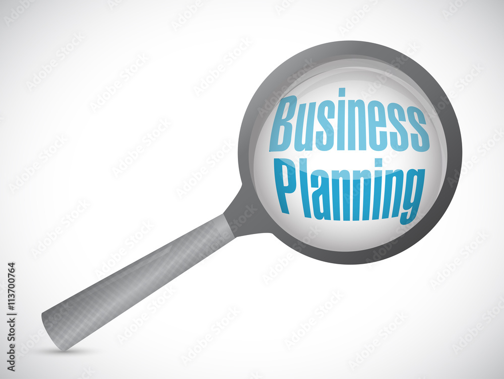 business planning magnify glass sign concept business planning magnify glass sign concept