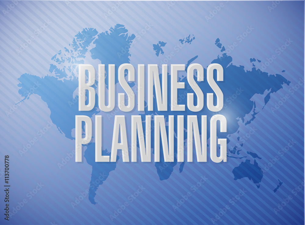 business planning world map sign concept
