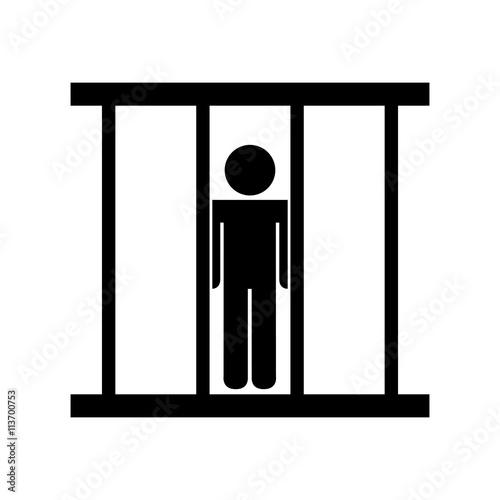 prisoner in jail isolated icon design 