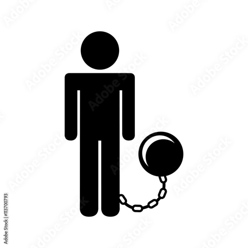 slave with fetter  isolated icon design 