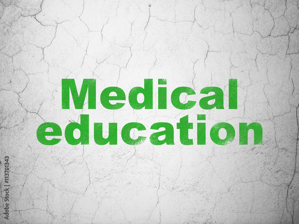 Foto Learning concept: Medical Education on wall background