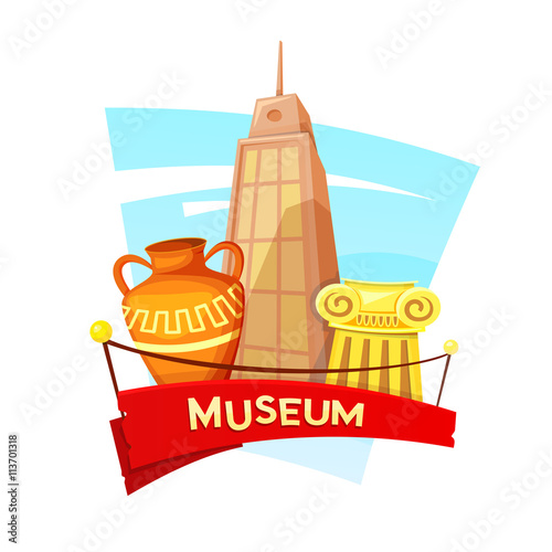 Museum concept design, vector illustration