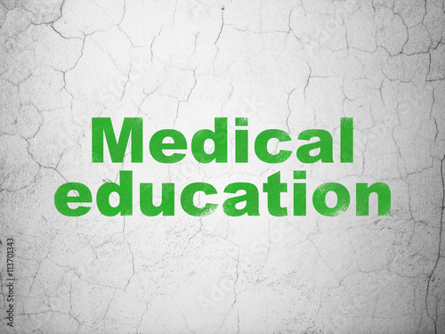 Foto Learning concept: Medical Education on wall background