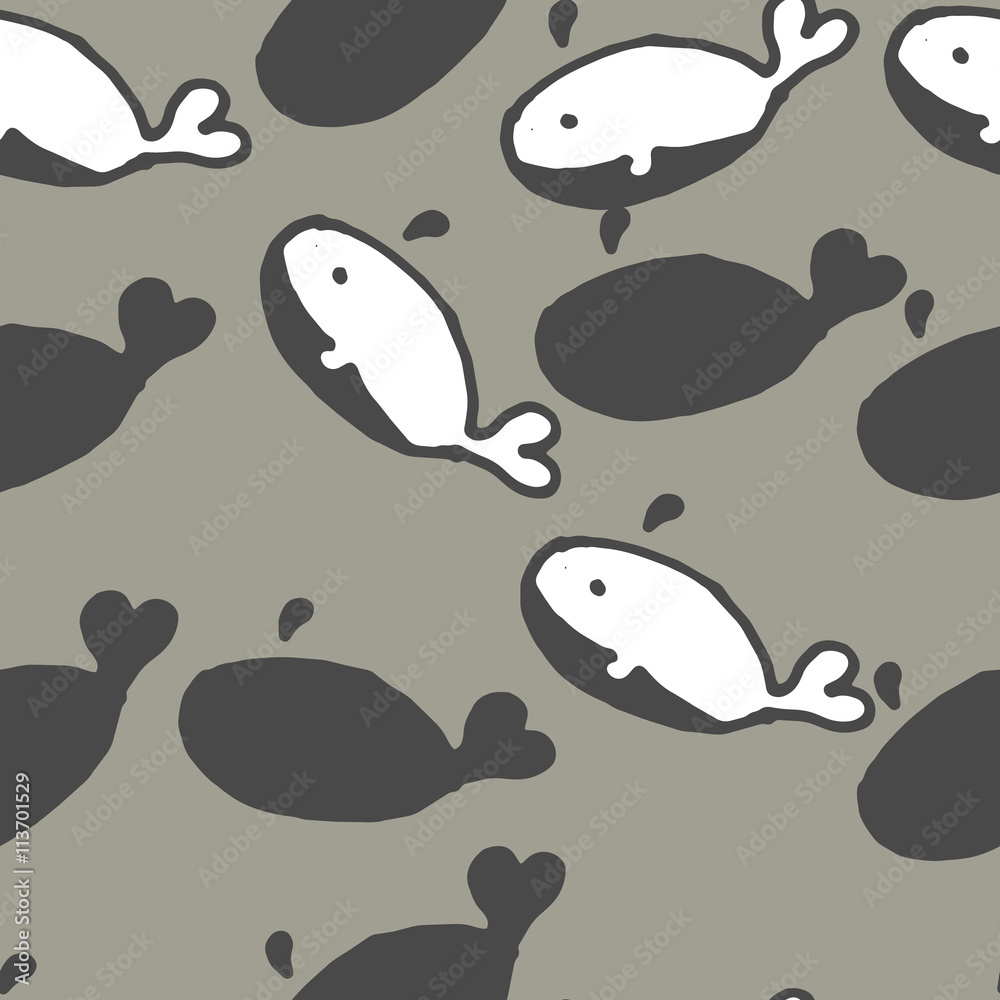 Fototapeta premium Cute Whale vector print