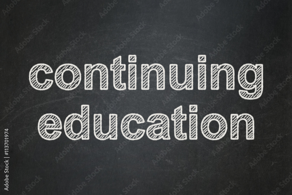 Obraz premium Studying concept: Continuing Education on chalkboard background