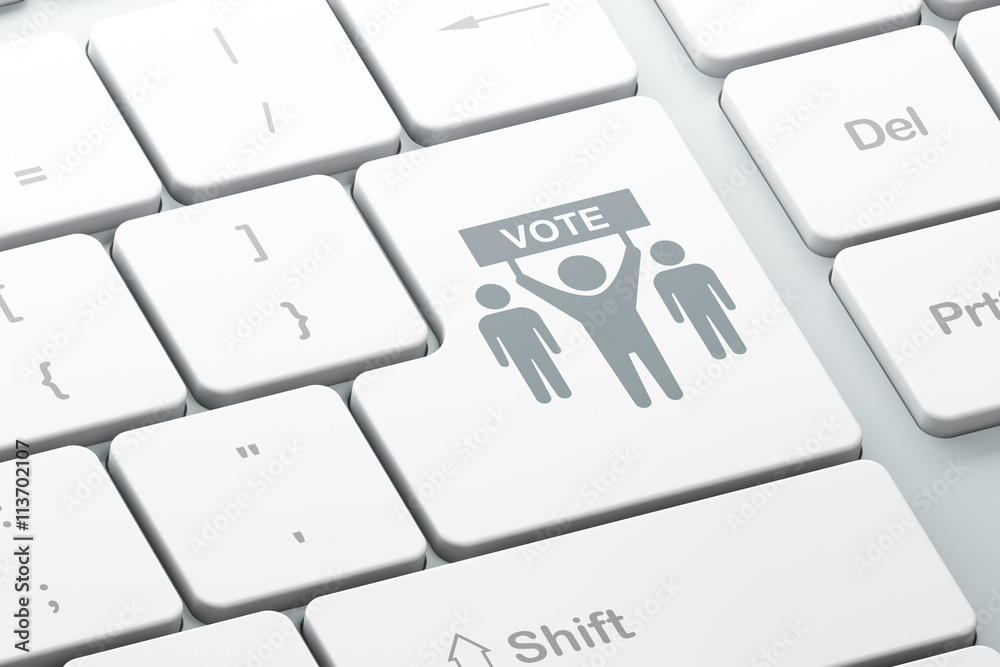 Politics concept: Election Campaign on computer keyboard background Politics concept: Election Campaign on computer keyboard background