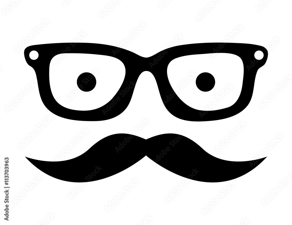 mustache and glasses hipster style isolated icon design mustache and glasses hipster style isolated icon design