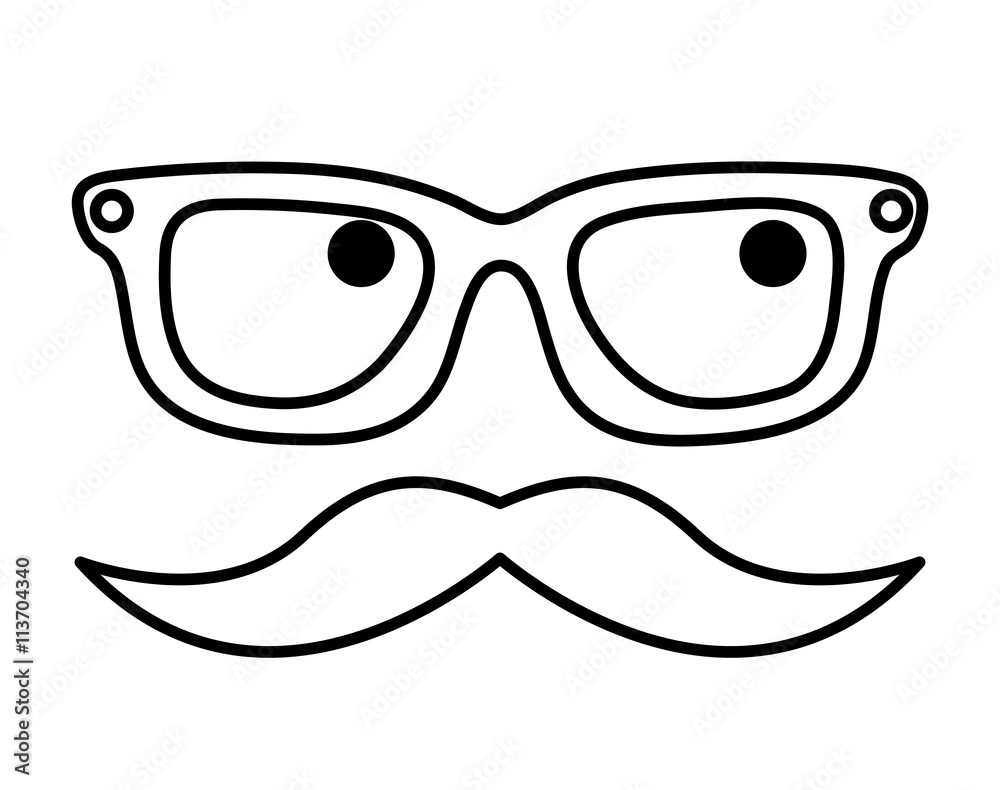 mustache and glasses hipster style isolated icon design mustache and glasses hipster style isolated icon design