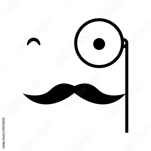 mustache and glasses hipster style  isolated icon design