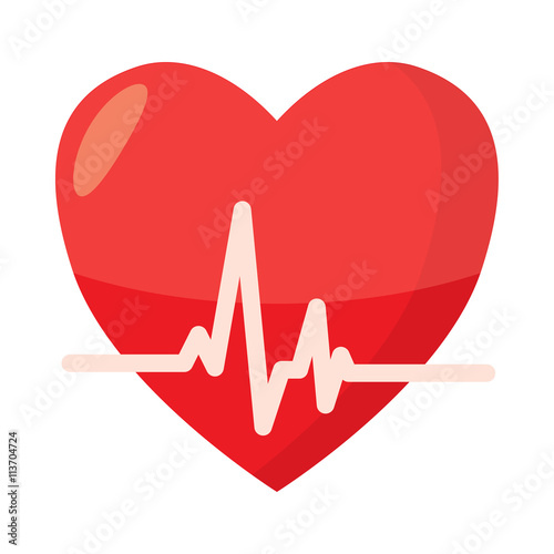 Heartbeat icon in cartoon style