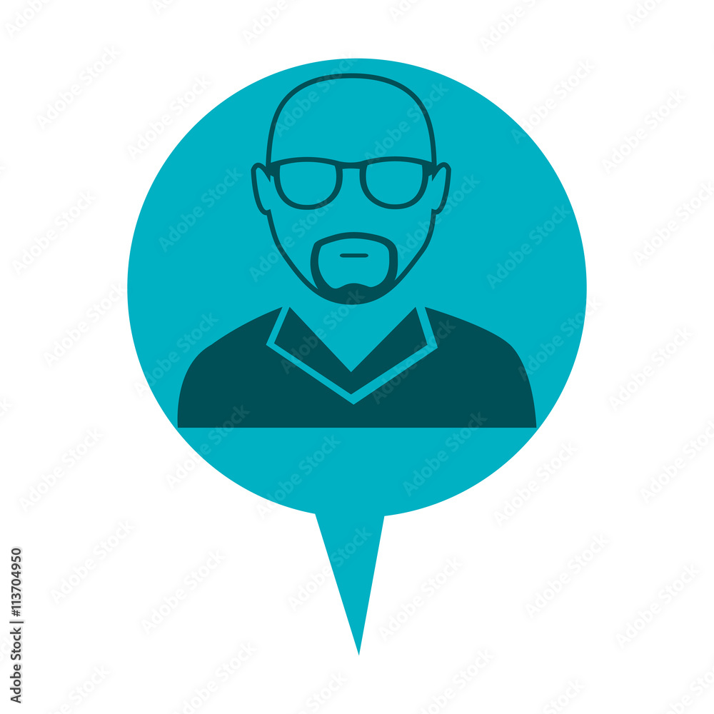 hipster avatar man with eyeglass on blue infographic icon over isolated background,vector illustration hipster avatar man with eyeglass on blue infographic icon over isolated background,vector illustration