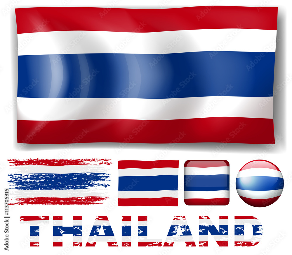 Thailand flag in different designs Thailand flag in different designs