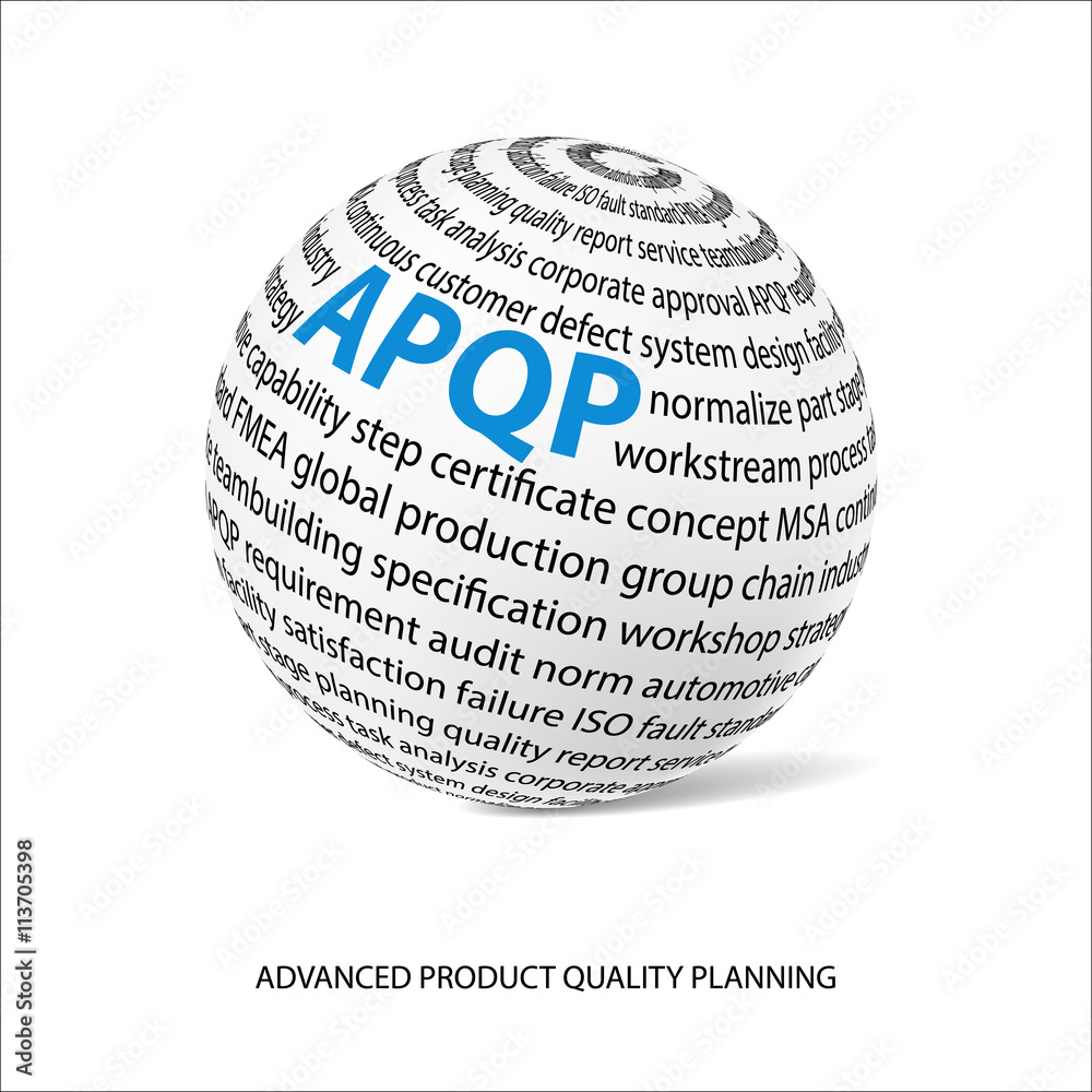 Vetor de Advanced product quality planning word ball (APQP) do Stock |  Adobe Stock