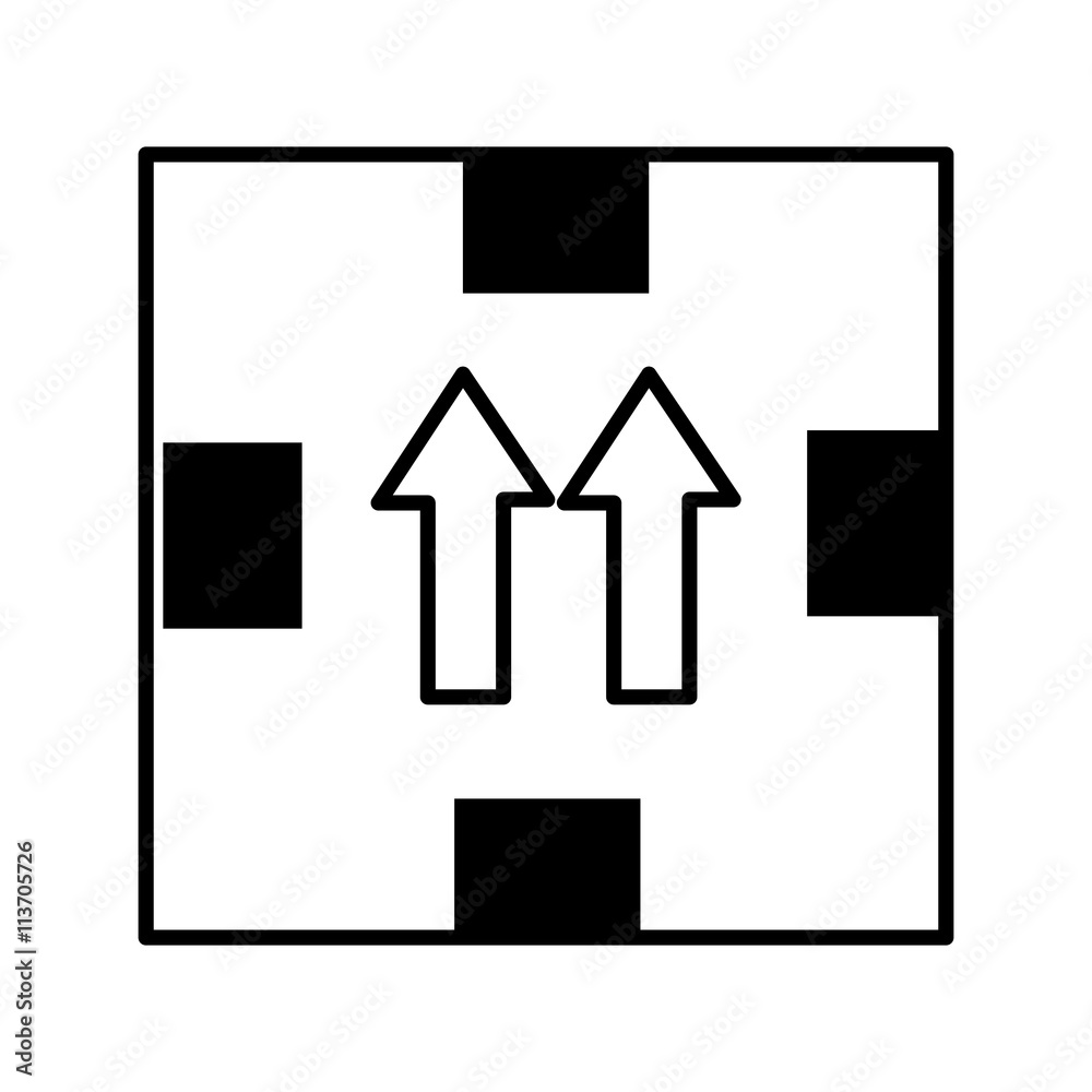 white square box with two arrows and four black squares over isolated background,vector illustration white square box with two arrows and four black squares over isolated background,vector illustration