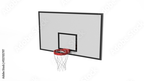 basketball hoop, sports equipment isolated on white background, 3d illustration © freestyle_images