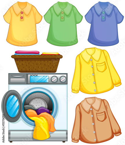 Washing machine and cleaned clothes