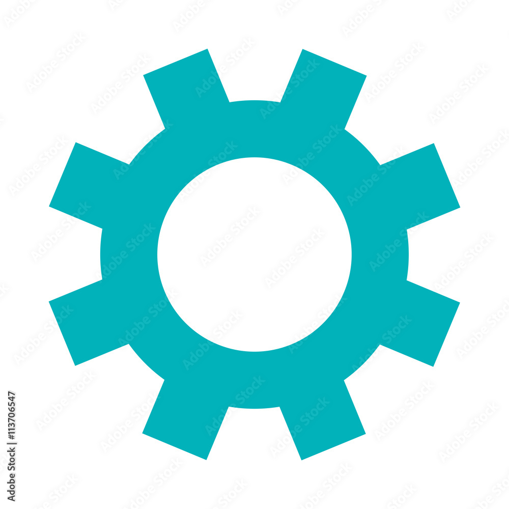 blue gear , Vector illustration over white background