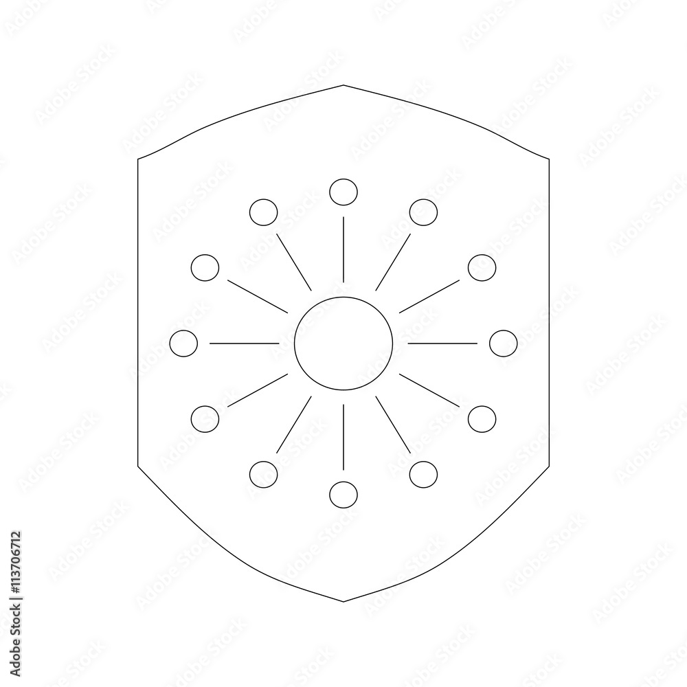 Shield icon, outline style Shield icon, outline style