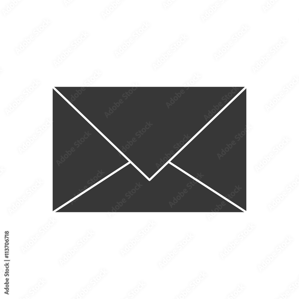 simple envelope black over white background simple envelope black over white background