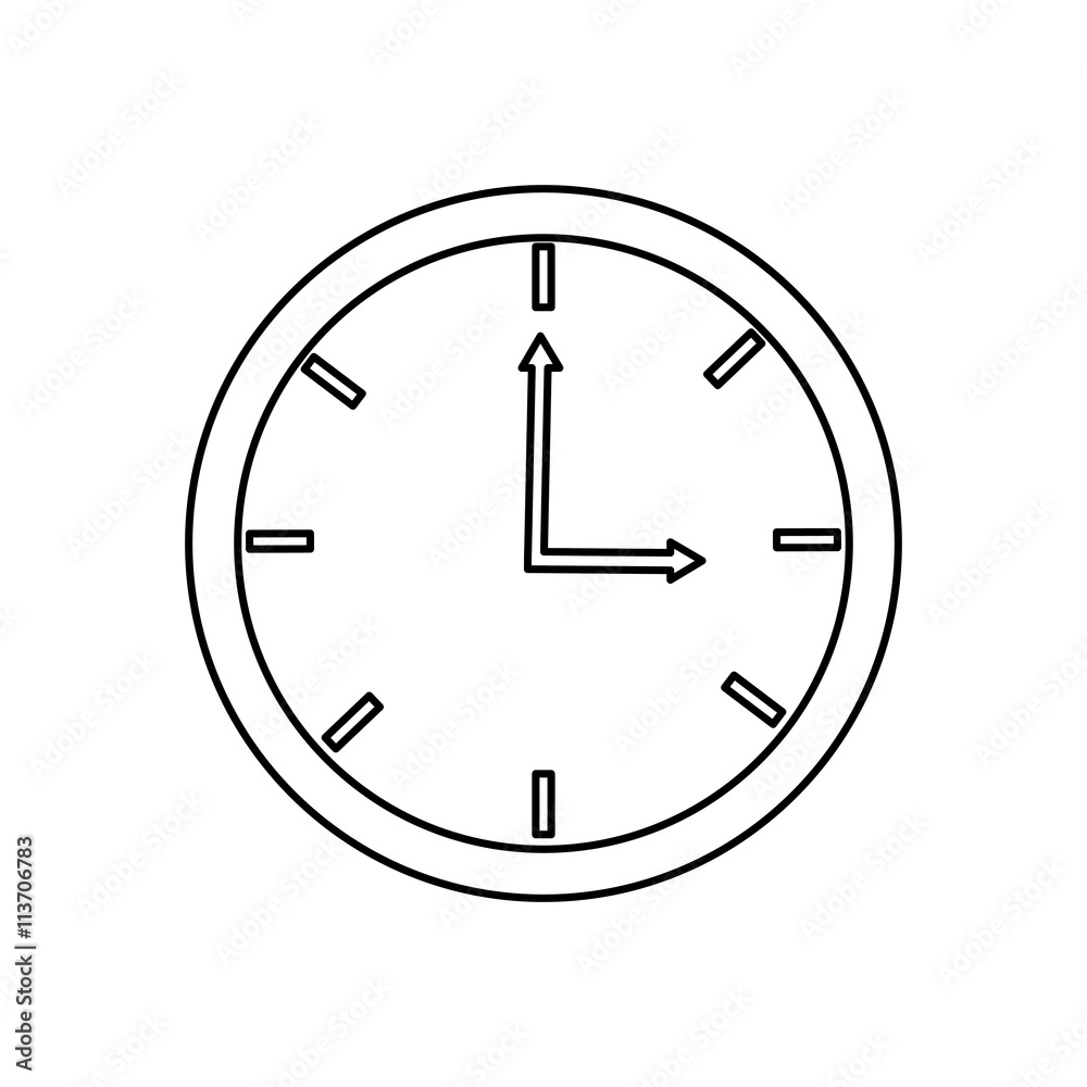 analog clock , Vector illustration over white background analog clock , Vector illustration over white background