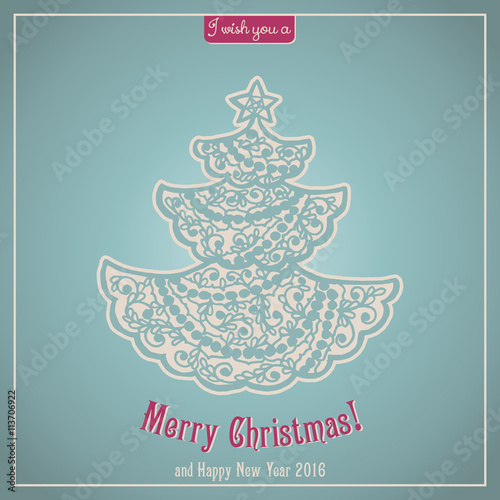 Merry Christmas lettering. Congratulations card. 
